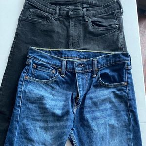 Levi blue jeans & H&M black jeans